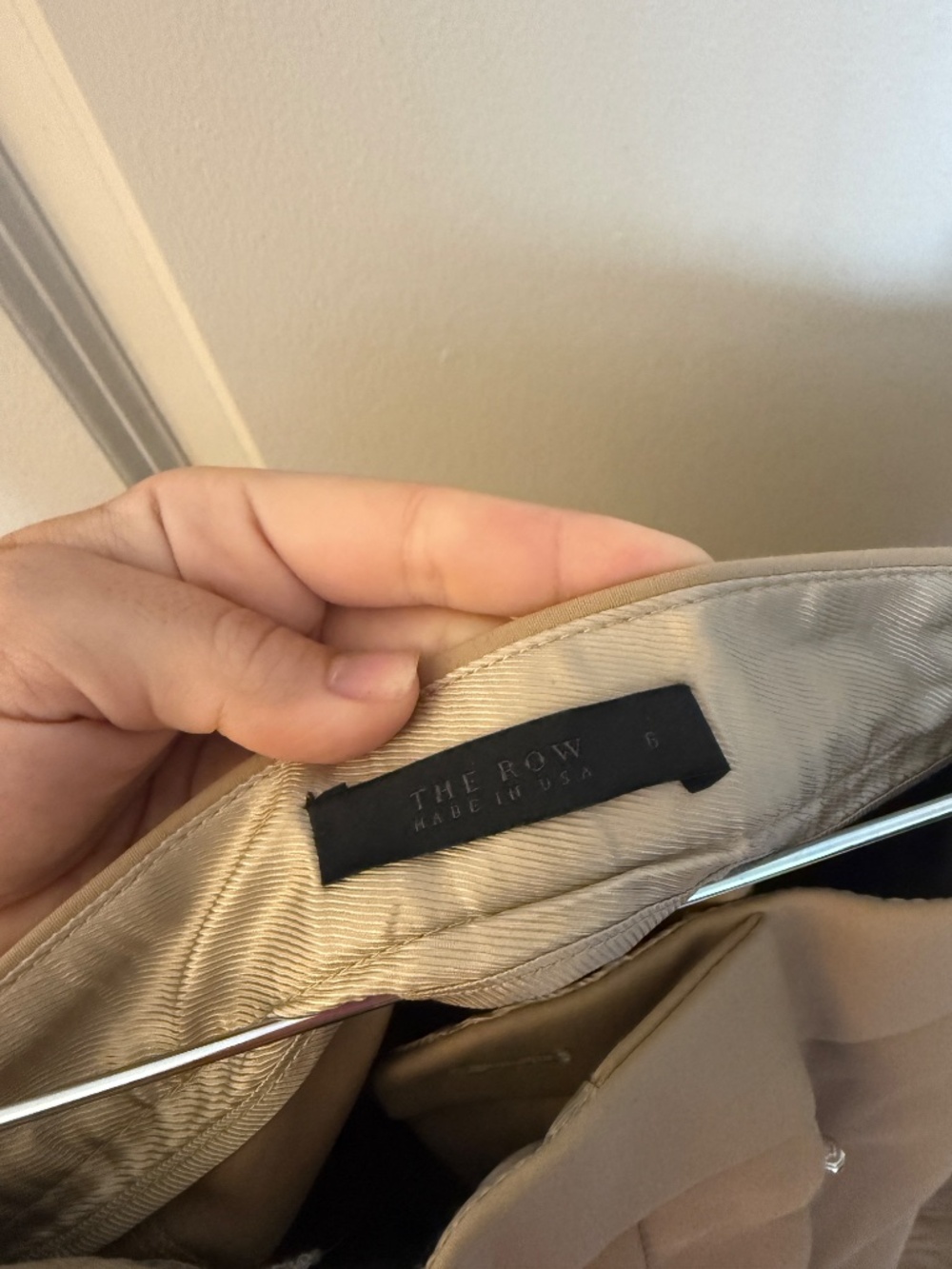 The Row Tan Tailored Trousers Size 6 Made in USA Minimalist Luxury - Picture 4 of 7
